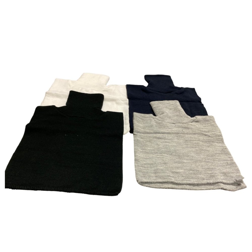 Unisex Turtleneck Dickies - 4 Pack Mock Turtlenecks - Navy/Gray/White/Black